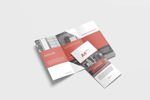A4 Trifold Brochure Mockup in Print Mockups - product preview 1