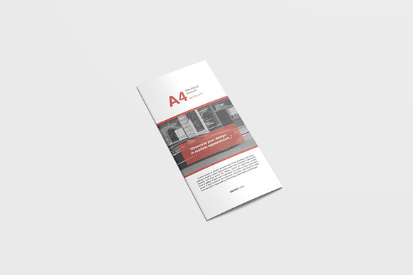 A4 Trifold Brochure Mockup in Print Mockups - product preview 2