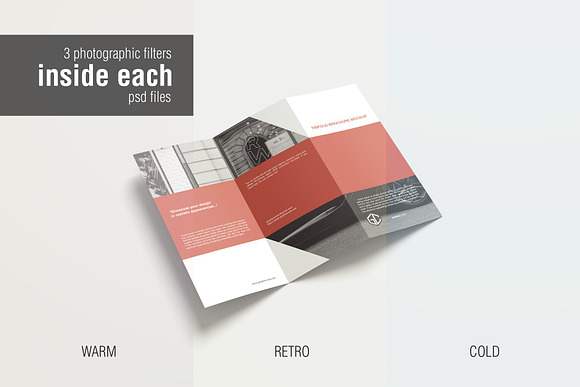 A4 Trifold Brochure Mockup in Print Mockups - product preview 8