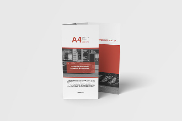 A4 Trifold Brochure Mockup in Print Mockups - product preview 10