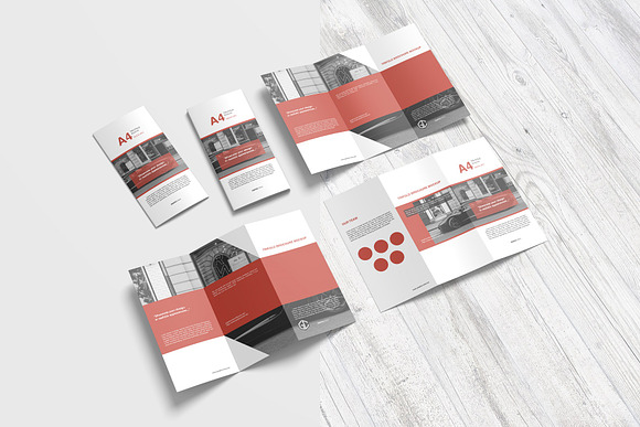 A4 Trifold Brochure Mockup in Print Mockups - product preview 17