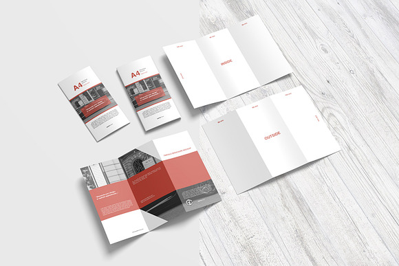 A4 Trifold Brochure Mockup in Print Mockups - product preview 18