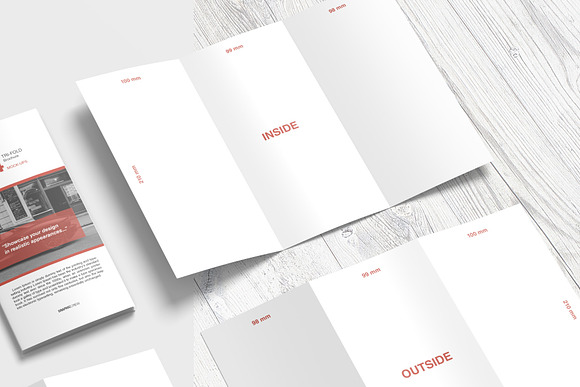 A4 Trifold Brochure Mockup in Print Mockups - product preview 19