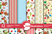 Christmas Digital Papers AMB-456