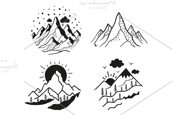 Mountains are calling animal set in Illustrations - product preview 4