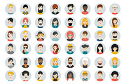 Set of circle persons, avatars