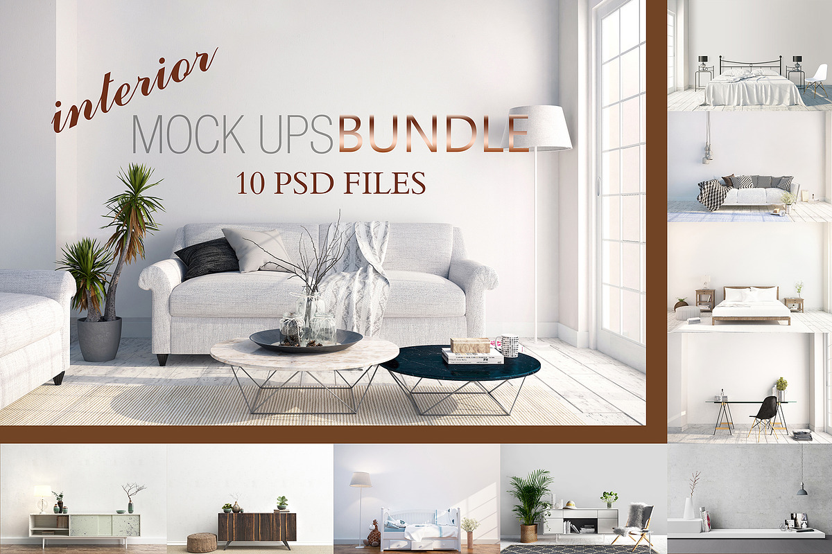 MOCK UPS BUNDLE, 10 INTERIOR PSD in Print Mockups - product preview 8