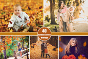 40 Autumn Leaves Overlays