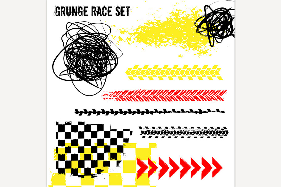 Grunge Race Set in Illustrations - product preview 8
