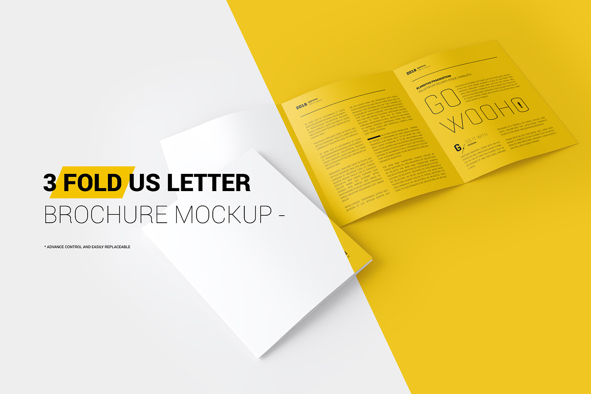 US Letter 3-Fold Brochure Mockup in Print Mockups - product preview 8