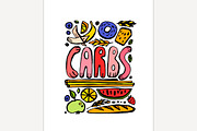 Carbohydrates Doodle Poster
