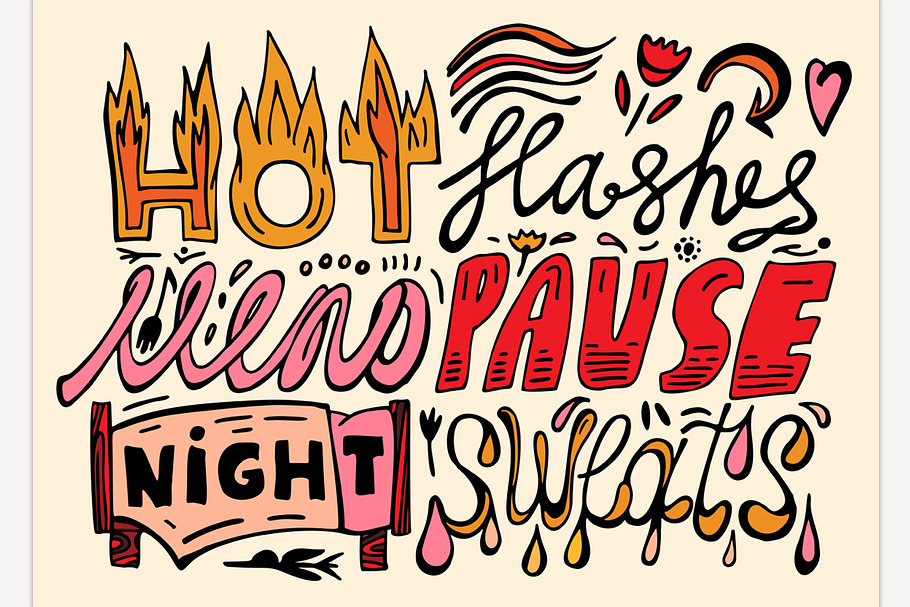 Menopause Hand Drawn Lettering