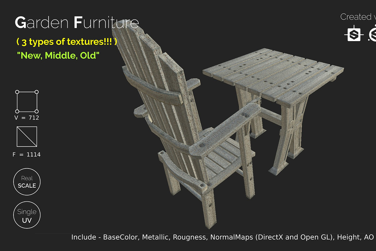 Garden Furniture - gameready in Furniture - product preview 8