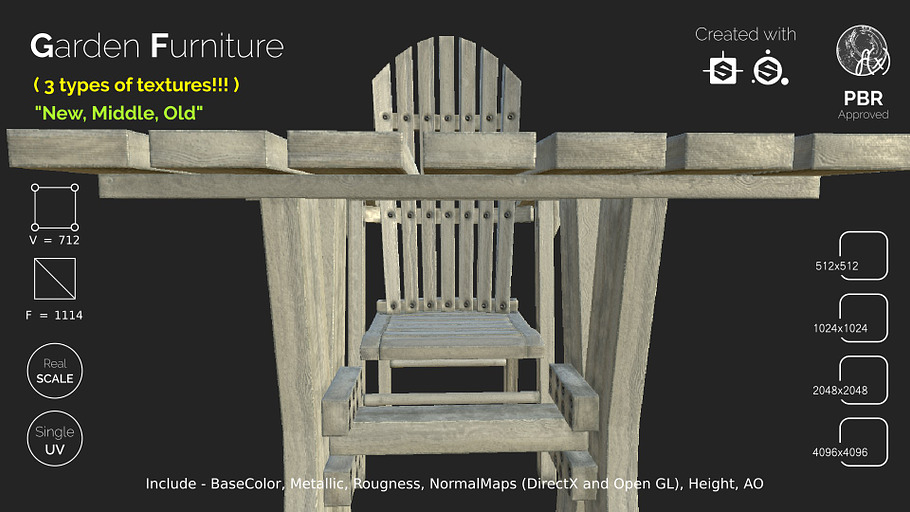 Garden Furniture - gameready in Furniture - product preview 19
