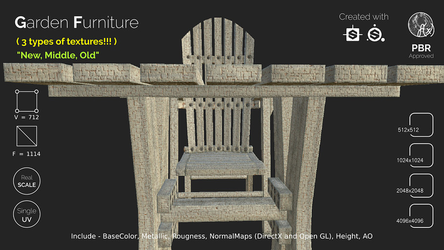 Garden Furniture - gameready in Furniture - product preview 20
