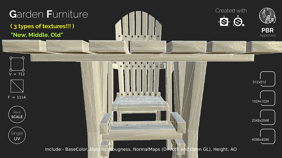 Garden Furniture - gameready in Furniture - product preview 21
