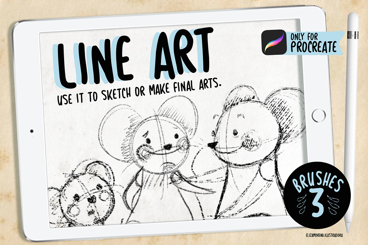 Line Art - Brushes for procreate in Add-Ons - product preview 8