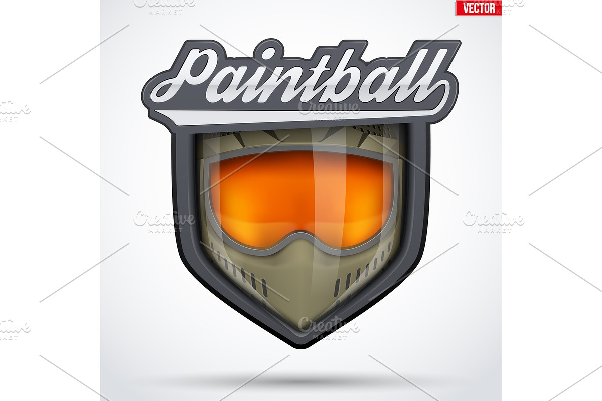 Paintball mask with goggles. in Illustrations - product preview 8