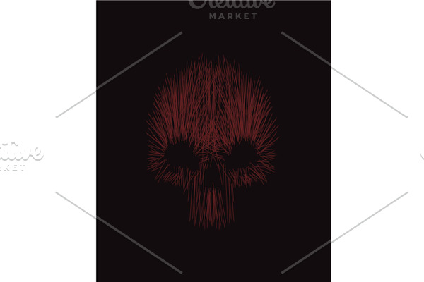 Horror skull red icon 