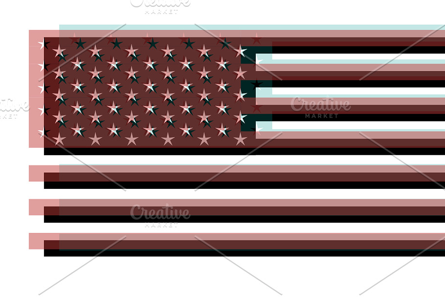 American flag, USA flag 3D