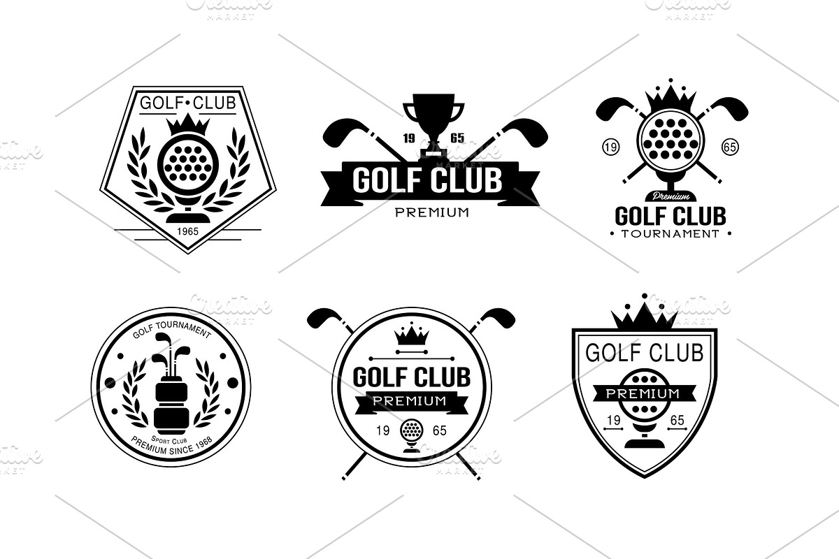 Golf club premium logo, golfing in Illustrations - product preview 8