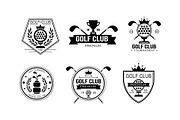 Golf club premium logo, golfing
