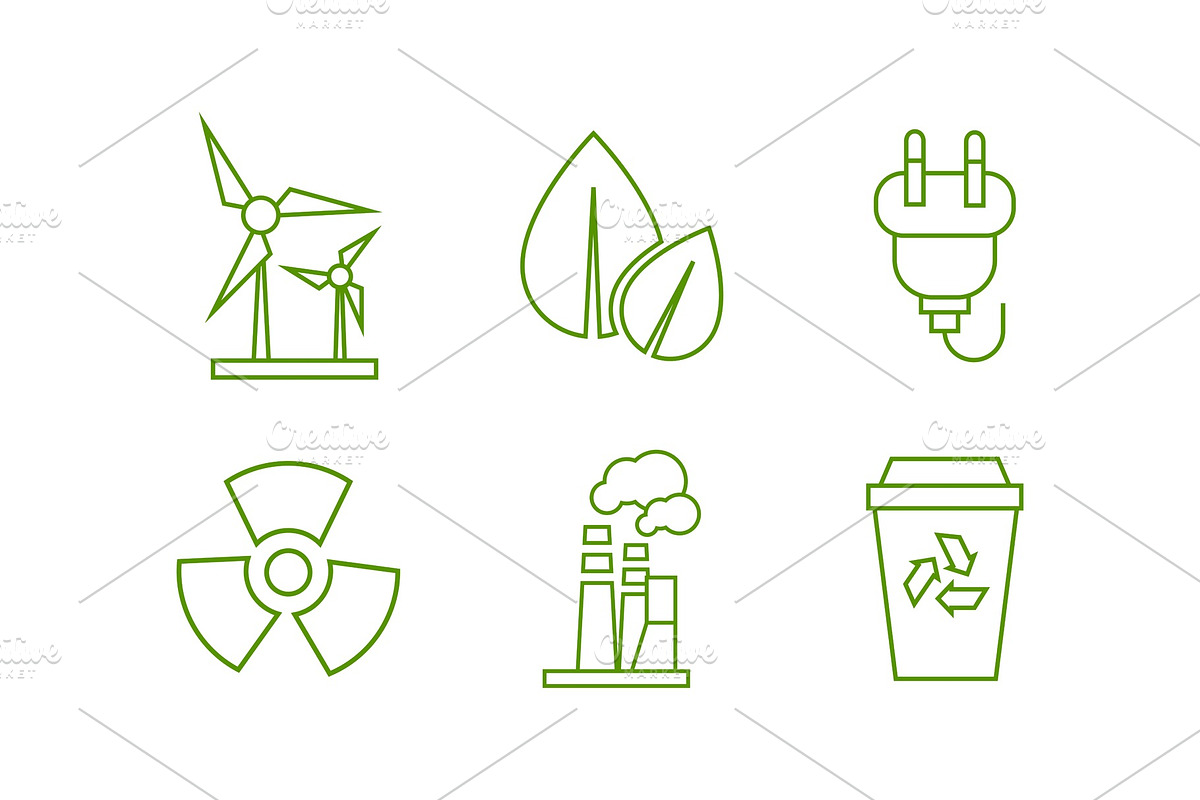 Ecology and energy saving green in Illustrations - product preview 8