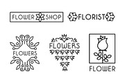 Flower shop logo set, design