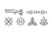 Beauty and spa logo design, linear