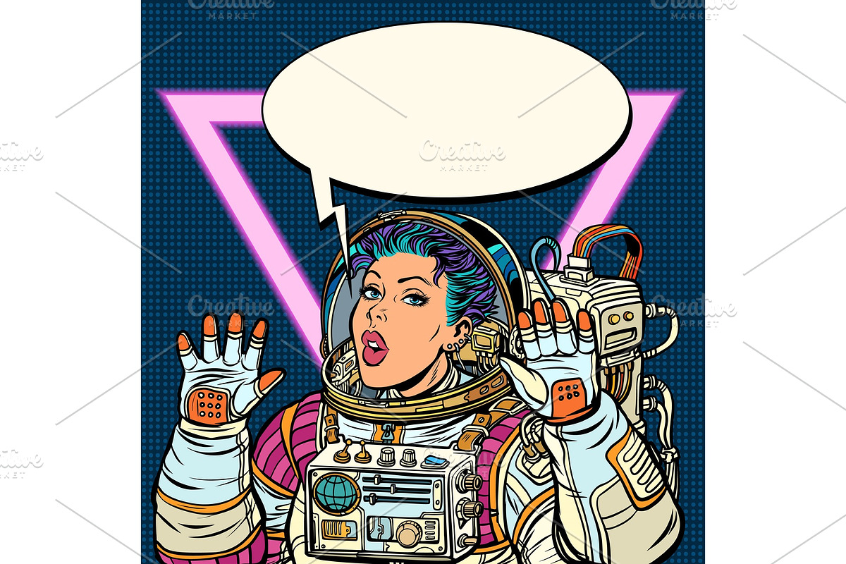 Woman astronaut Girls 80s in Illustrations - product preview 8