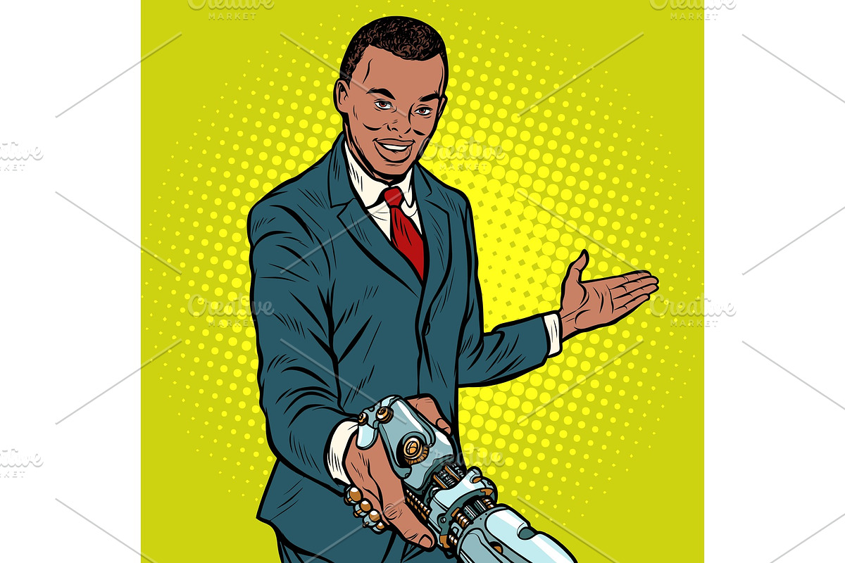 African businessman handshake to in Illustrations - product preview 8