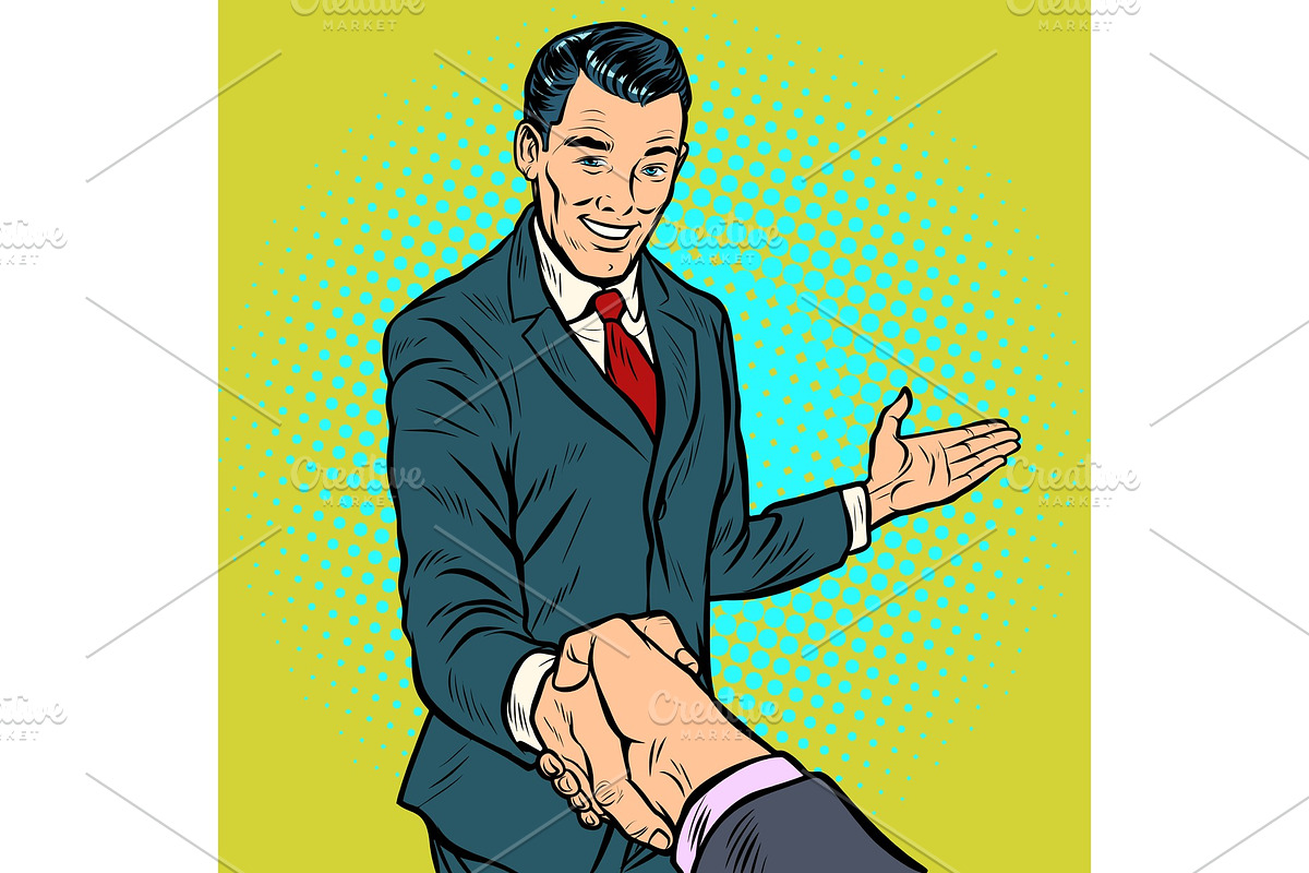 businessman handshake, partnership in Illustrations - product preview 8