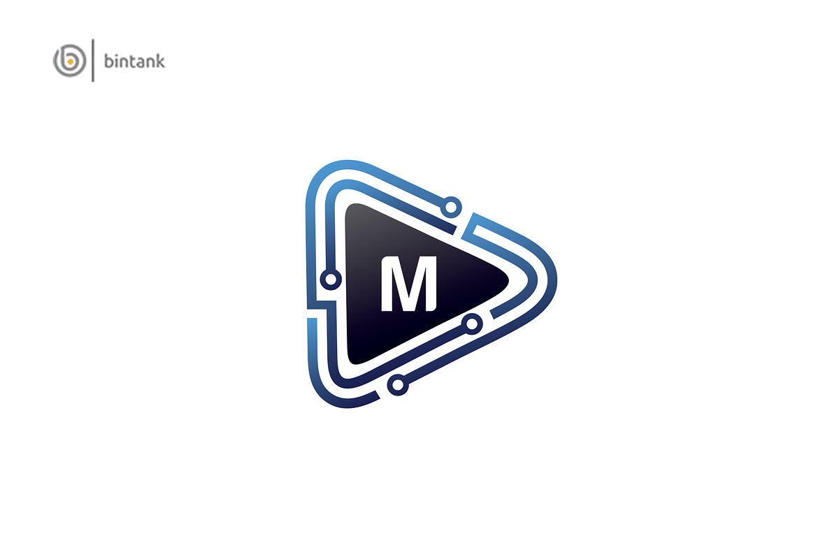 M Letter Play Logo in Logo Templates - product preview 8