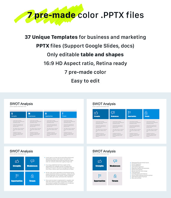 SWOT Analysis Google Slides Template in Templates - product preview 1