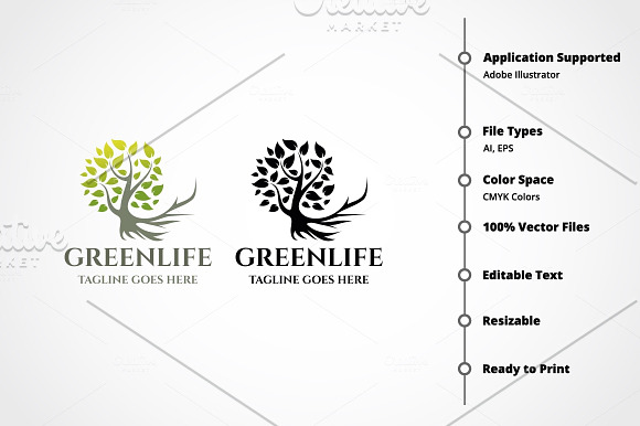 Green Life Logo in Logo Templates - product preview 6