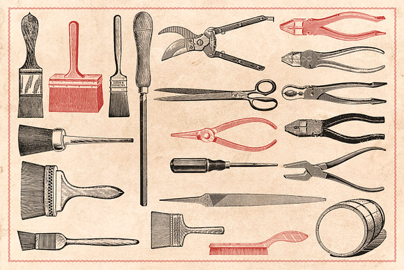 120 Vintage Tools & Craft in Illustrations - product preview 5