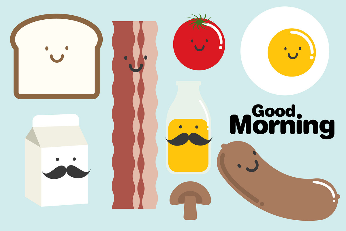 breakfast vector in Illustrations - product preview 8