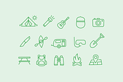 15 Camping Doodle Icons