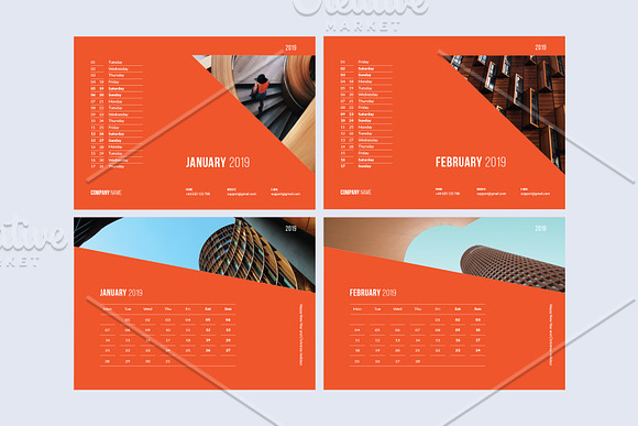 Desk Calendar for 2019 in Stationery Templates - product preview 3