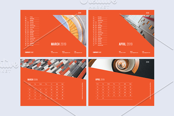 Desk Calendar for 2019 in Stationery Templates - product preview 4
