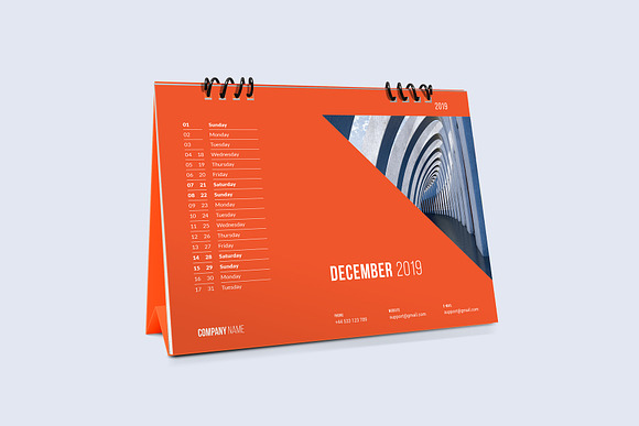Desk Calendar for 2019 in Stationery Templates - product preview 10