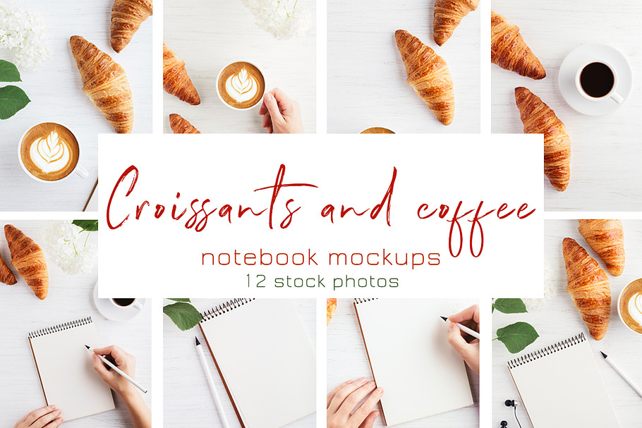 Notebook mockups & croissants