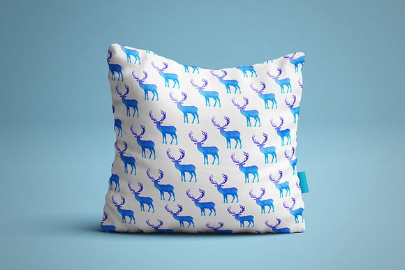 Blue Watercolor Animal Silhouettes in Illustrations - product preview 3