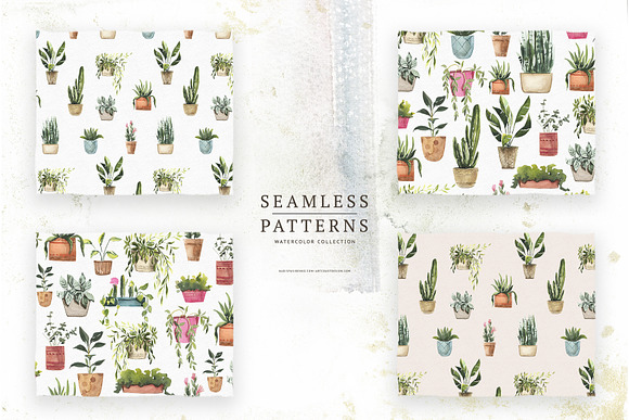 Watercolor Potted Plants in Illustrations - product preview 5