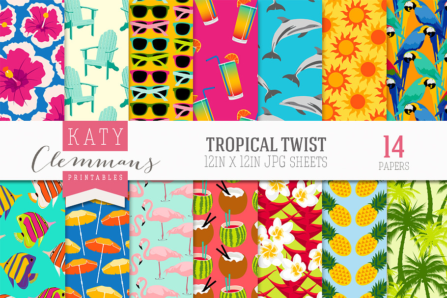 Tropical Twist digital paper pack in Patterns - product preview 8