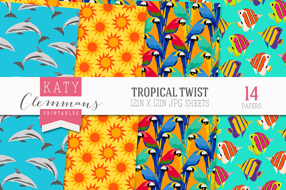 Tropical Twist digital paper pack in Patterns - product preview 2