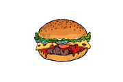 Burger, isolate on white background