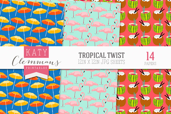 Tropical Twist digital paper pack in Patterns - product preview 3