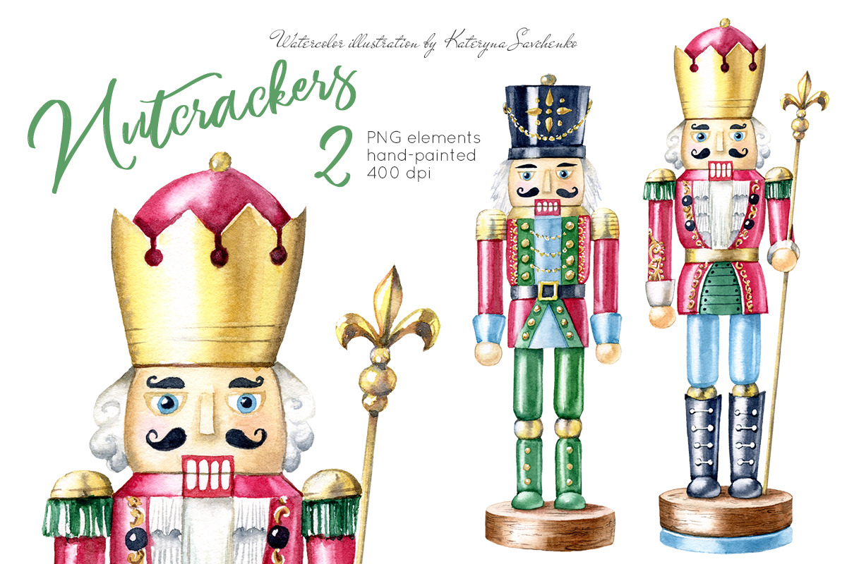 Nutcrackers. Watercolor Christmas in Illustrations - product preview 8