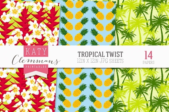 Tropical Twist digital paper pack in Patterns - product preview 4